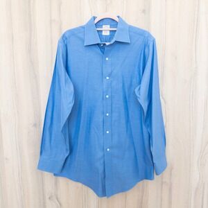 Brooks Brothers Mens Dress Shirt 15.5‎ 33 Blue Traditional Fit Non-Iron Cotton